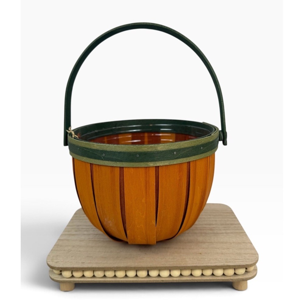 Longaberger 2013 Halloween Fall Orange Spice Pumpkin Splint Basket & Protector